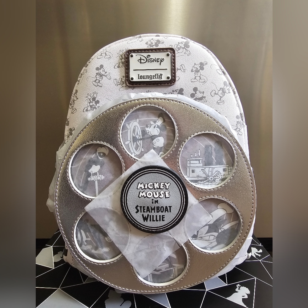 Loungefly 100 years of Disney Mickey Mouse Steamboat Willie Mini Backpack